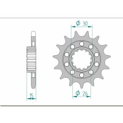 Piñón AFAM acero estándar 166800 - Paso 525