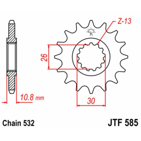 Piñón JT SPROCKETS acero estándar 585 - Paso 532