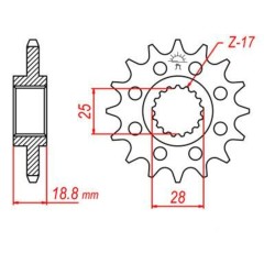 Piñón JT SPROCKETS acero estándar 704 - Paso 525 2