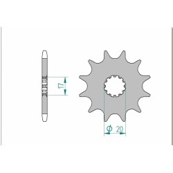 Piñón AFAM acero estándar 40300 - Paso 520