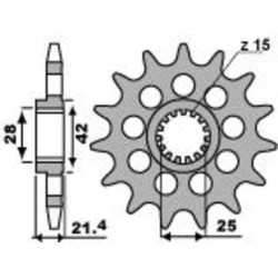 Piñón PBR acero estándar 2150 - 525