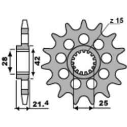 Piñón PBR acero estándar 2150 - 525 2