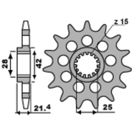 Piñón PBR acero estándar 2150 - 525
