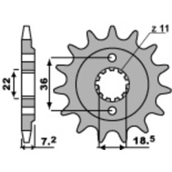 Piñón PBR acero estándar 2067 - 520