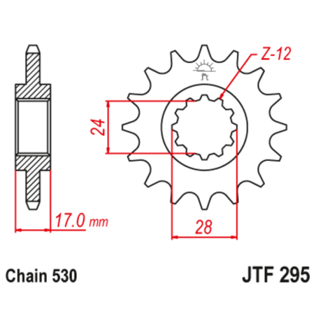 Piñón con goma anti-ruido JT SPROCKETS acero 295 - 525