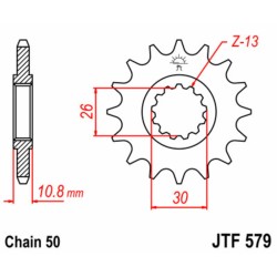 Piñón JT SPROCKETS acero estándar 579 - Paso 530 2