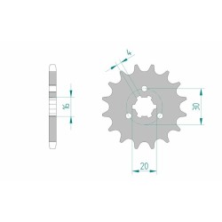 Piñón AFAM acero estándar 33200 - Paso 428