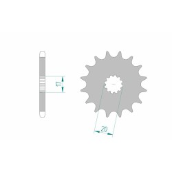 Piñón AFAM acero estándar 94118 - Paso 428