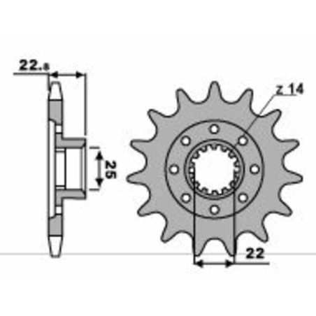 Piñón PBR acero estándar 2252 - 520