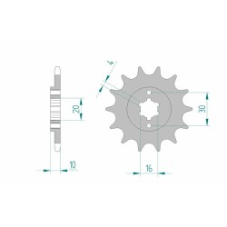 Piñón AFAM acero estándar 46203 - Paso 520