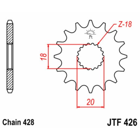Piñon JT 426 de acero con 13 dientes