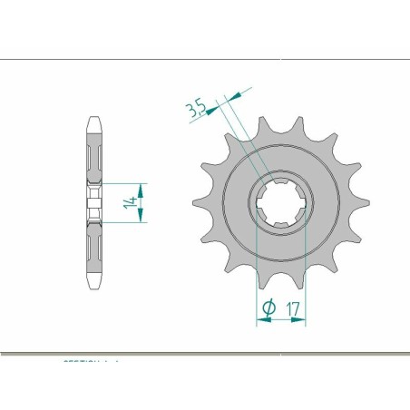 Piñón AFAM acero estándar 24203 - Paso 428