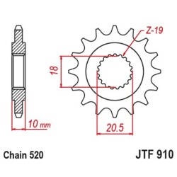 Piñón JT SPROCKETS acero estándar - 910 - 520 2