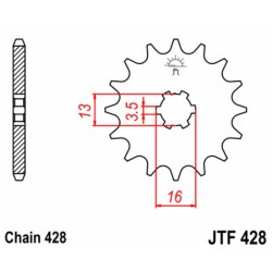 Piñón JT SPROCKETS acero estándar 428 - Paso 428 2