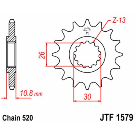 Piñón JT SPROCKETS acero estándar 1579 - Paso 520