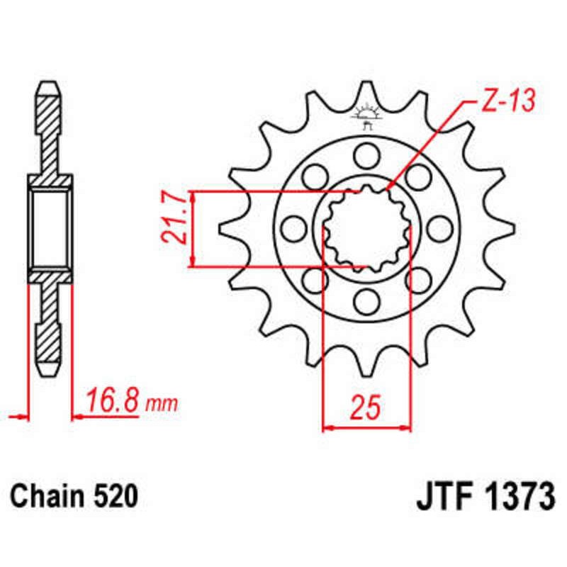Piñón con goma anti-ruido JT SPROCKETS acero 1373 - 520