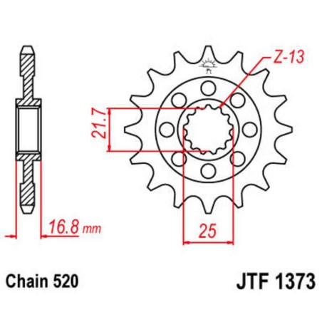 Piñón con goma anti-ruido JT SPROCKETS acero 1373 - 520