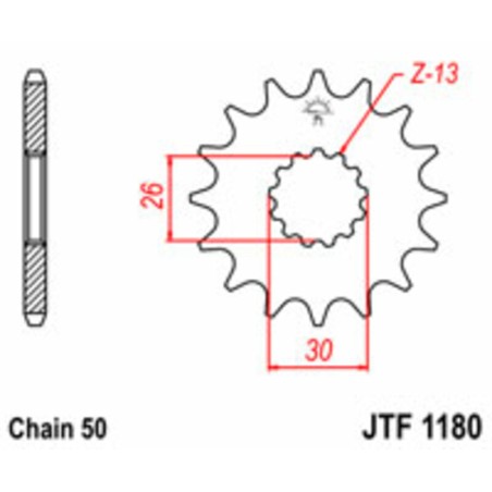 Piñón JT SPROCKETS acero estándar 1180 - Paso 525