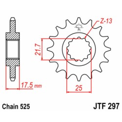 Piñon JT SPROCKETS acero 297 - 525 2