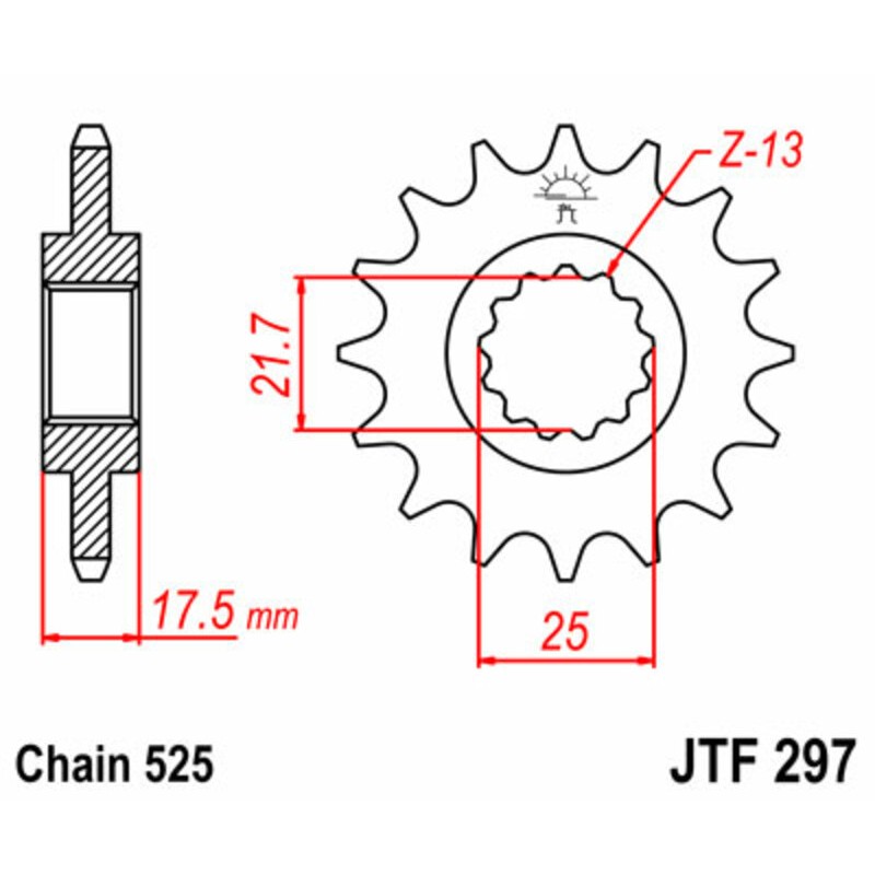 Piñon JT SPROCKETS acero 297 - 525