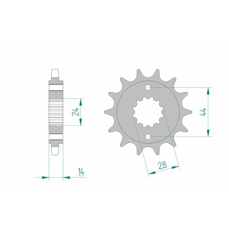Piñón AFAM acero estándar 20614 - Paso 525