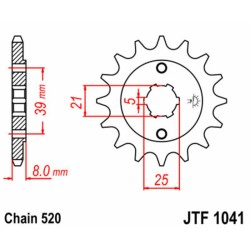 Piñón JT SPROCKETS acero estándar 1041 - Paso 520 2