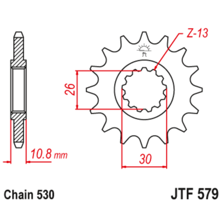 Piñón con goma anti-ruido JT SPROCKETS acero 579 - 530