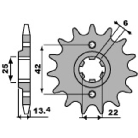 Piñón PBR acero estándar 291 - 525