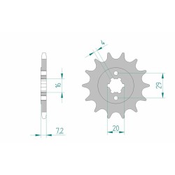 Piñón AFAM acero estándar 22305 - Paso 520