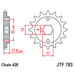 Piñón JT SPROCKETS acero estándar 783 - 428