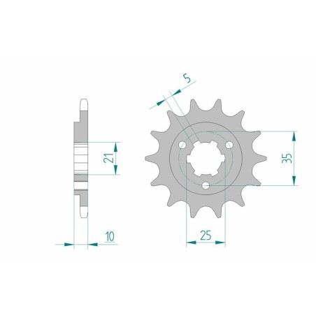 Piñón AFAM acero estándar 22600 - Paso 520
