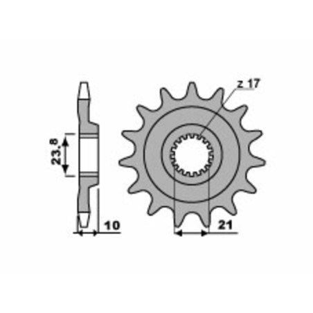 Piñón PBR acero estándar 2260 - 520