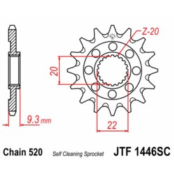 Piñón JT SPROCKETS acero autolimpiable 1446 - Paso 520 2