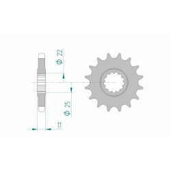 Piñón AFAM acero estándar 21602 - Paso 530