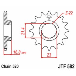 Piñón JT SPROCKETS acero estándar 582 - Paso 520 2