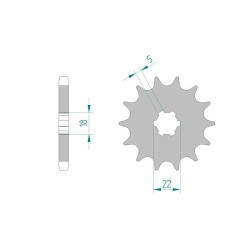 Piñón AFAM acero estándar 22501 - Paso 530
