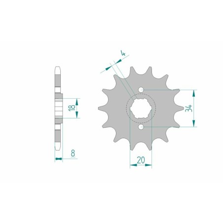Piñón AFAM acero estándar 20306 - Paso 520