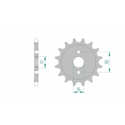 Piñón AFAM acero estándar 20108 - Paso 428