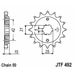 Piñón JT SPROCKETS acero estándar 492 - Paso 530 2