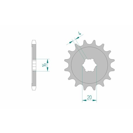 Piñón AFAM acero estándar 24100 - Paso 428