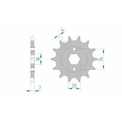 Piñón AFAM acero estándar 20202 - Paso 520