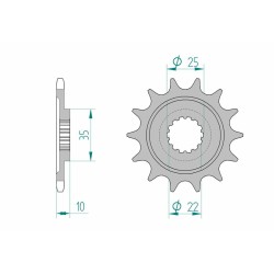 Piñón AFAM acero estándar 94604 - Paso 520