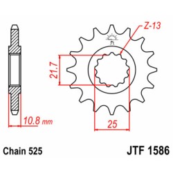 Piñón JT SPROCKETS acero estándar 1586 - Paso 525 2