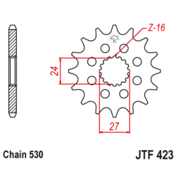 Piñón con goma anti-ruido JT SPROCKETS acero 423 - 530