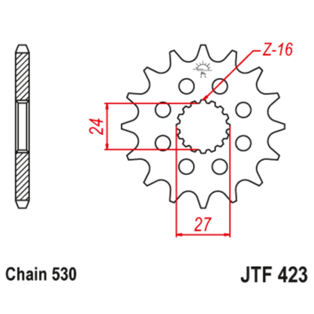Piñón con goma anti-ruido JT SPROCKETS acero 423 - 530