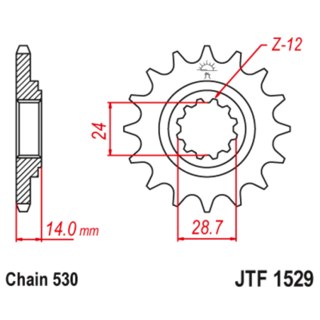 Piñón con goma anti-ruido JT SPROCKETS acero 1529 - 525
