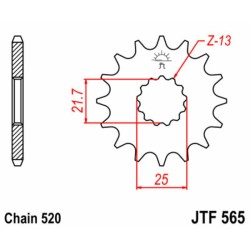 Piñón JT SPROCKETS acero estándar 565 - Paso 520 2