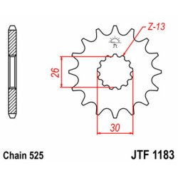 Piñón JT SPROCKETS acero estándar 1183 - Paso 525 2