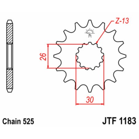 Piñón JT SPROCKETS acero estándar 1183 - Paso 525