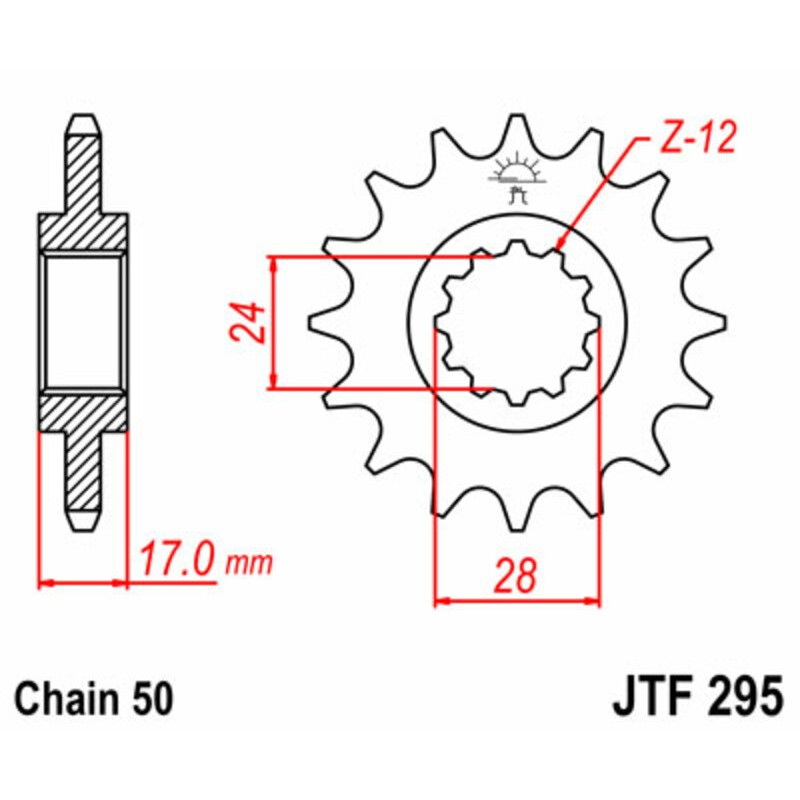 JT SPROCKETS Steel Standard Front Sprocket 295 - 530